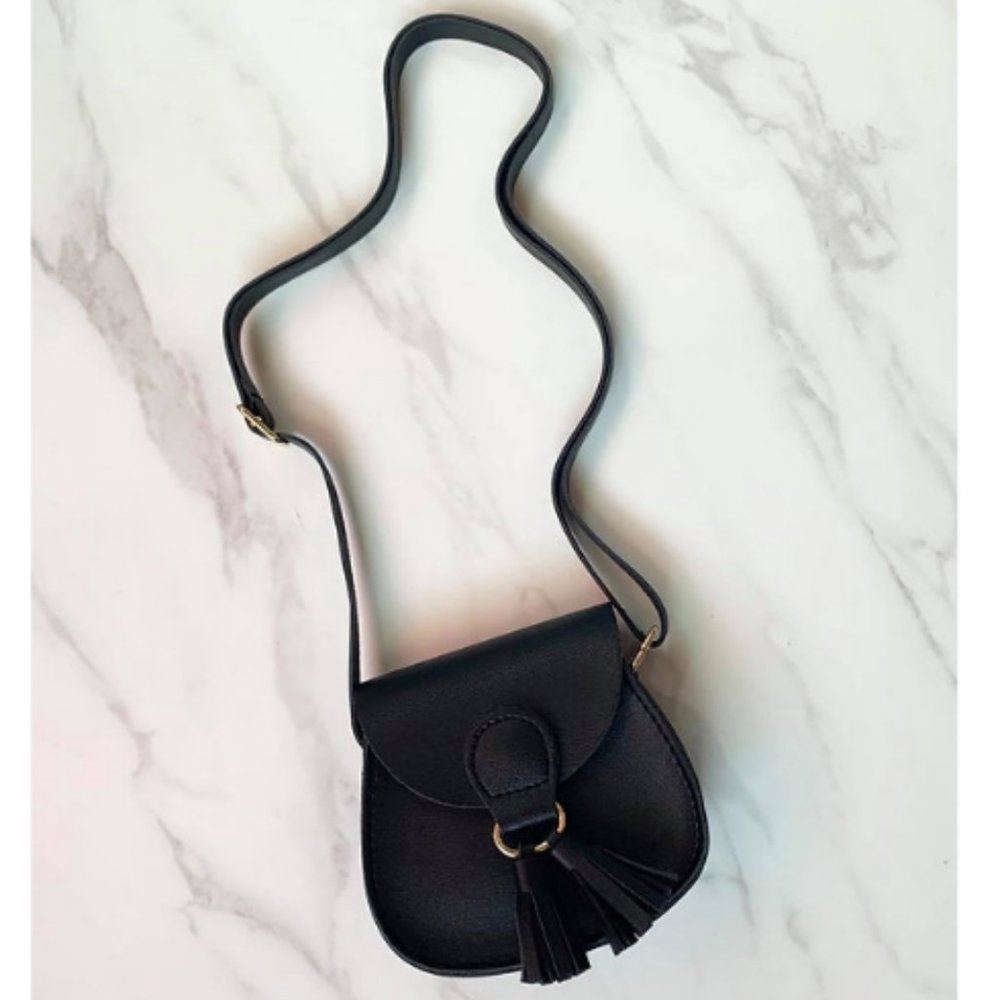 Toddler Black Faux Leather Purse - Black